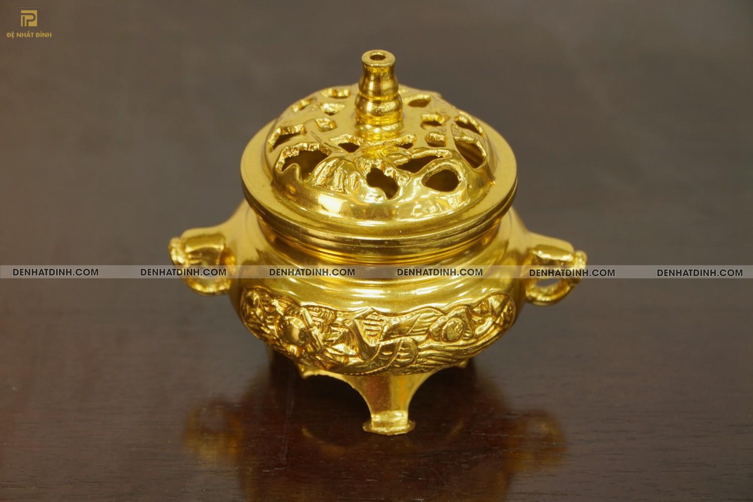 Xông trầm bằng đồng dát vàng 24k - Ảnh 9