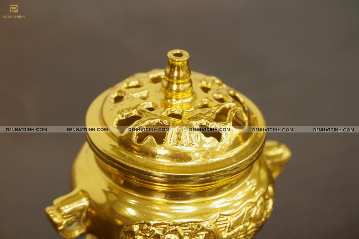 Xông trầm bằng đồng dát vàng 24k - Ảnh 8