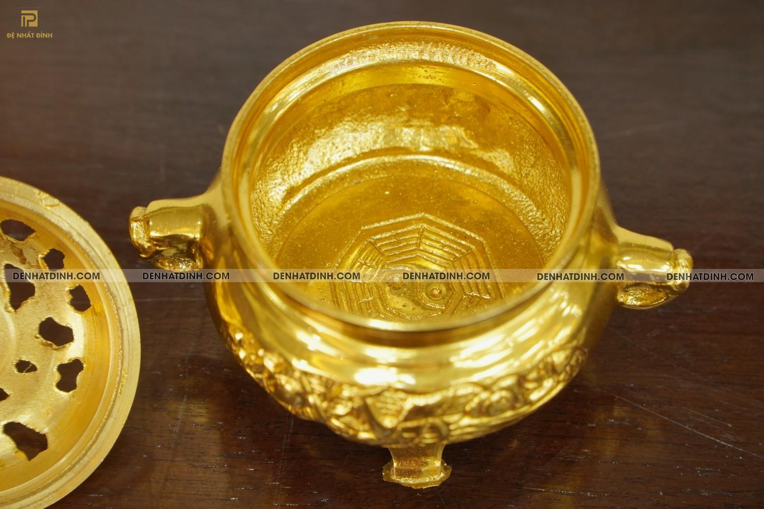 Xông trầm bằng đồng dát vàng 24k - Ảnh 5