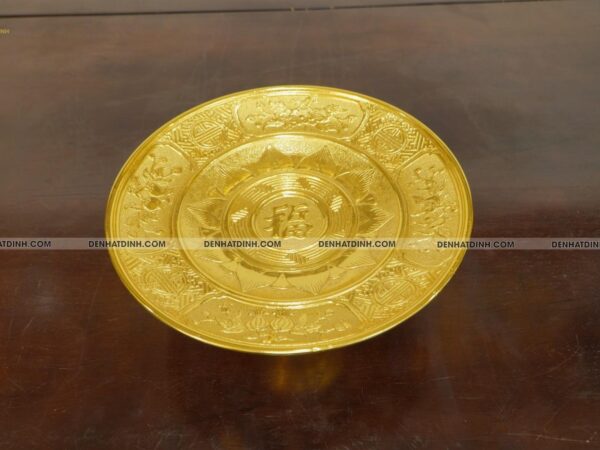 Alternative view of Mâm bồng 35 bằng đồng dát vàng 24K