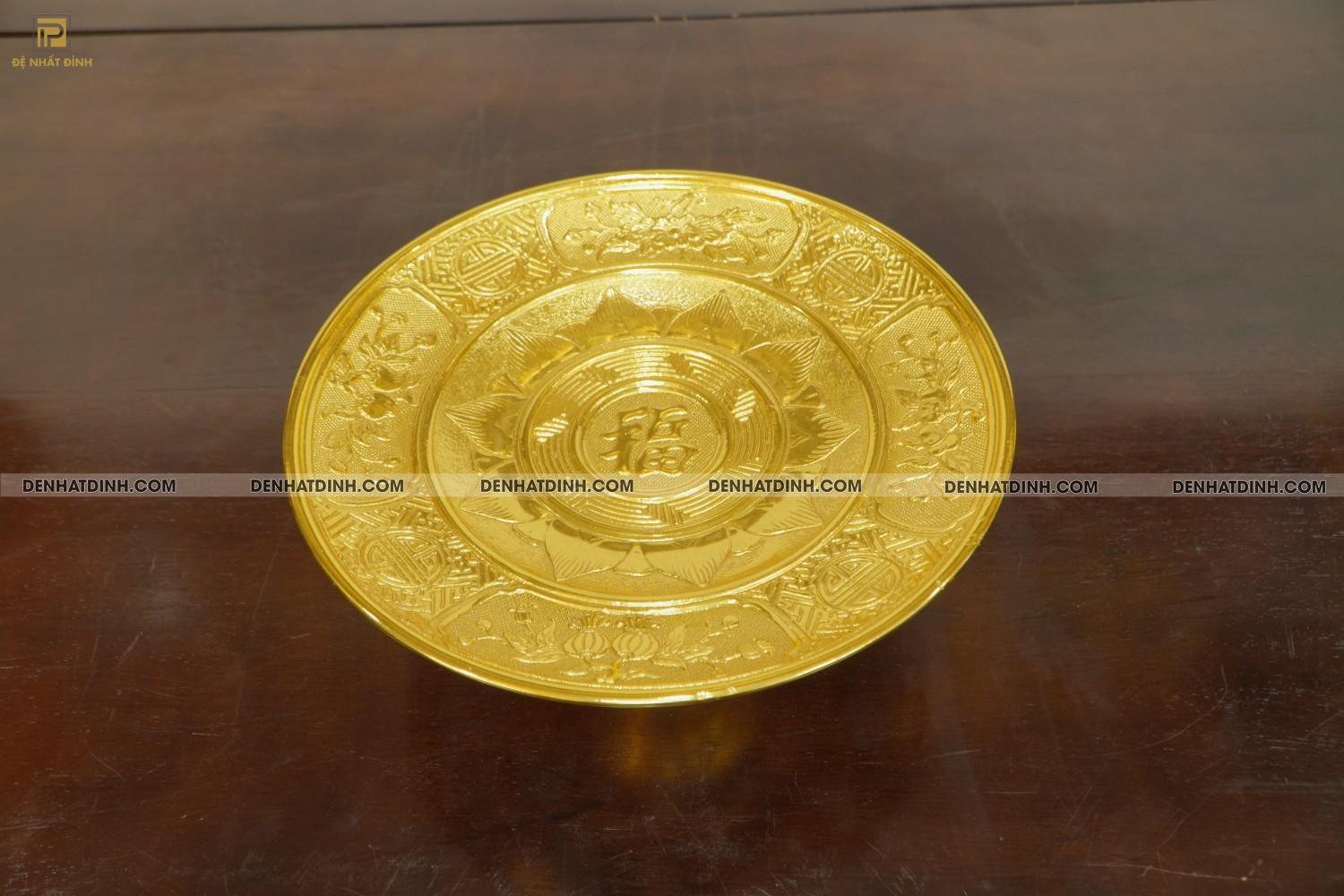 Mâm bồng 35 bằng đồng dát vàng 24K - Ảnh 2
