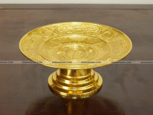 Mâm bồng 35 bằng đồng dát vàng 24K