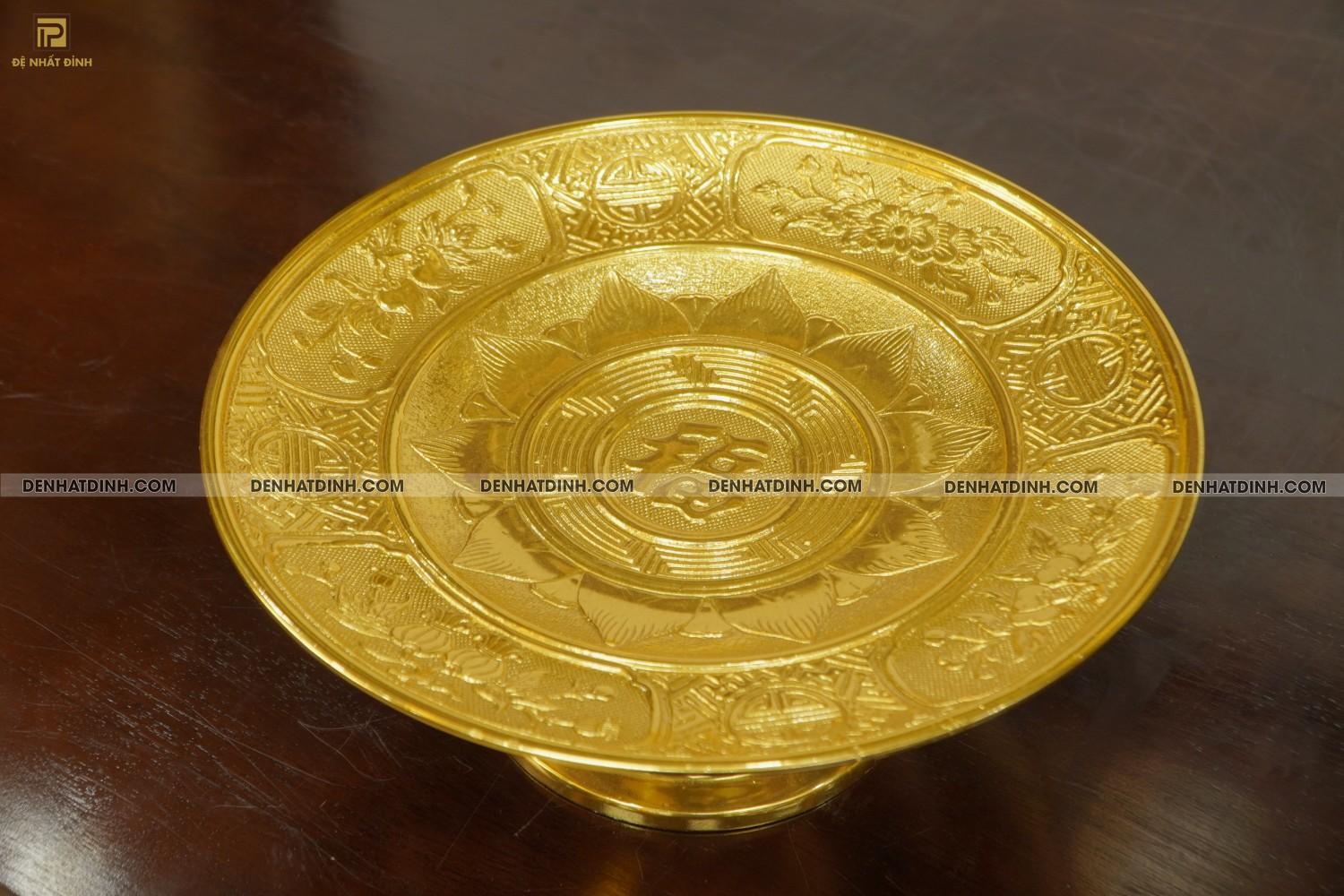 Mâm bồng 35 bằng đồng dát vàng 24K - Ảnh 4