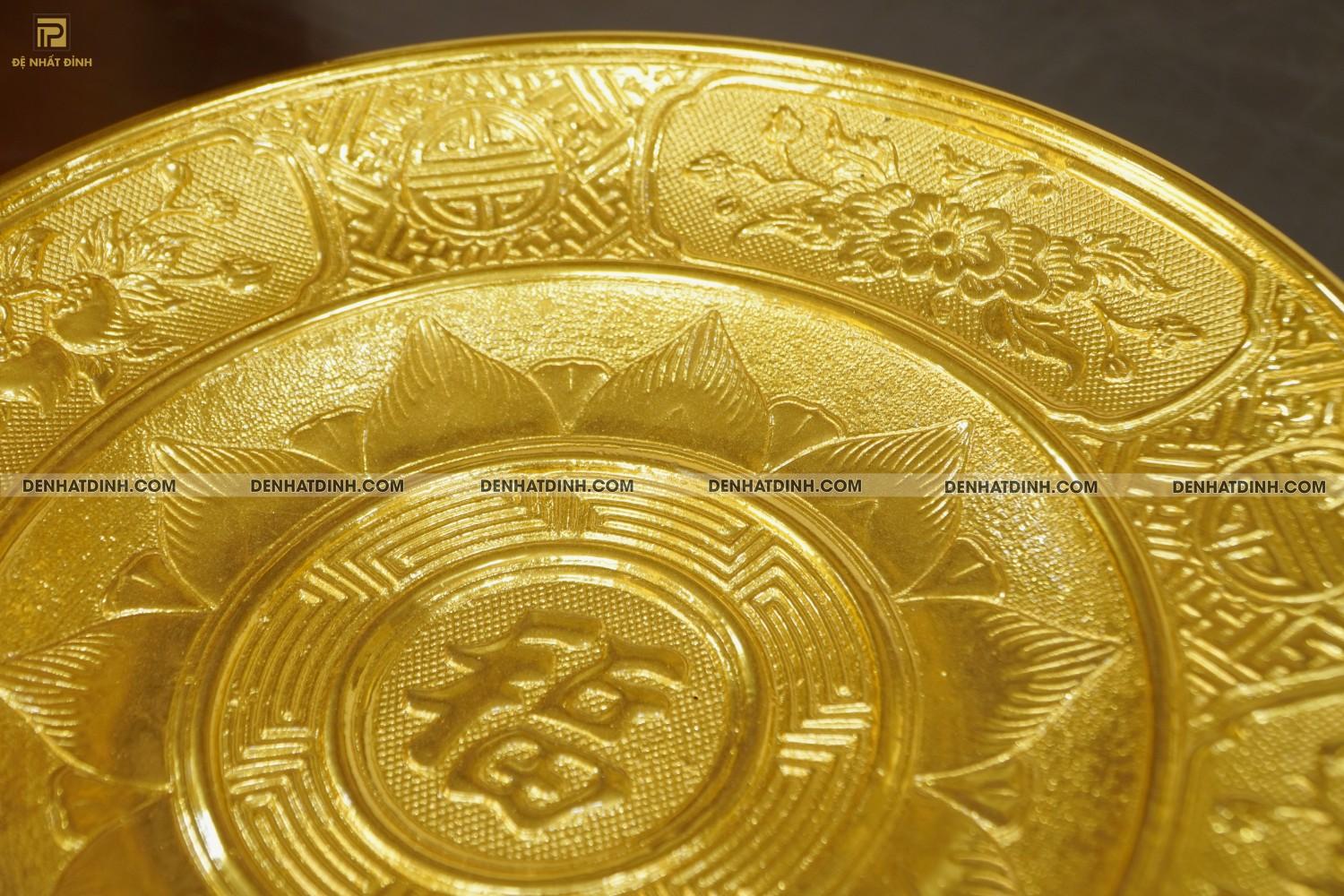 Mâm bồng 35 bằng đồng dát vàng 24K - Ảnh 3