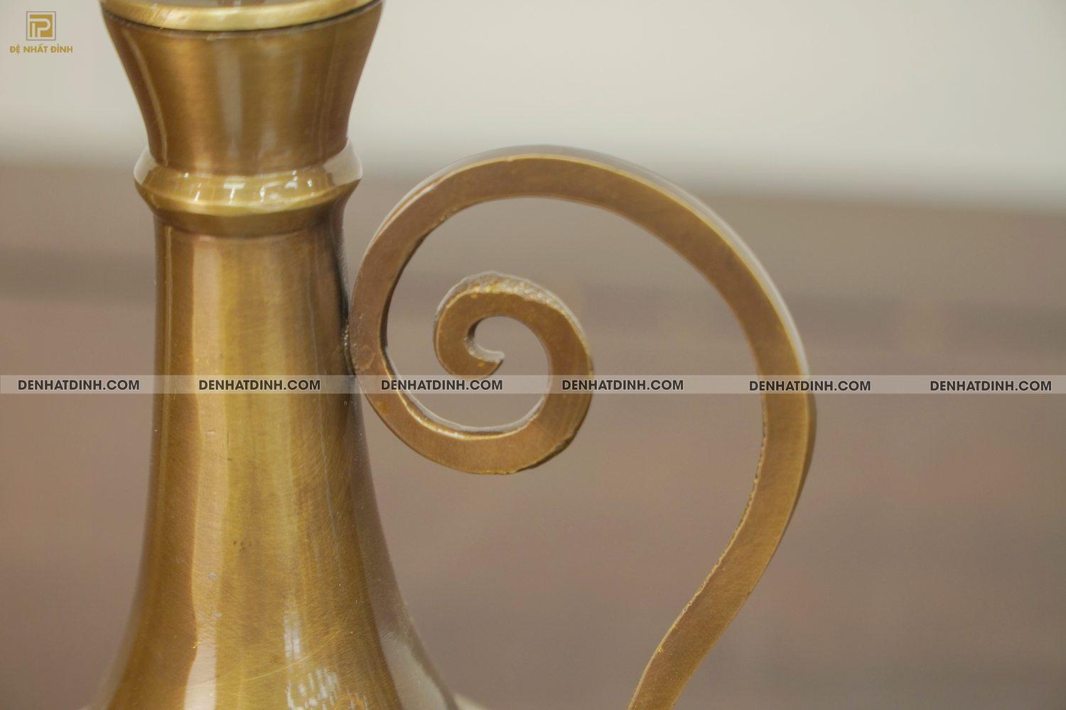 Ấm thờ bằng đồng hun cổ dát vàng điểm chữ - Ảnh 4