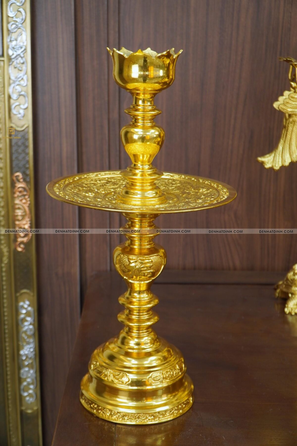 Bộ đỉnh đồng ngũ sự Cuốn Thư 65 cùng 4 phụ kiện dát vàng toàn bộ - Ảnh 8