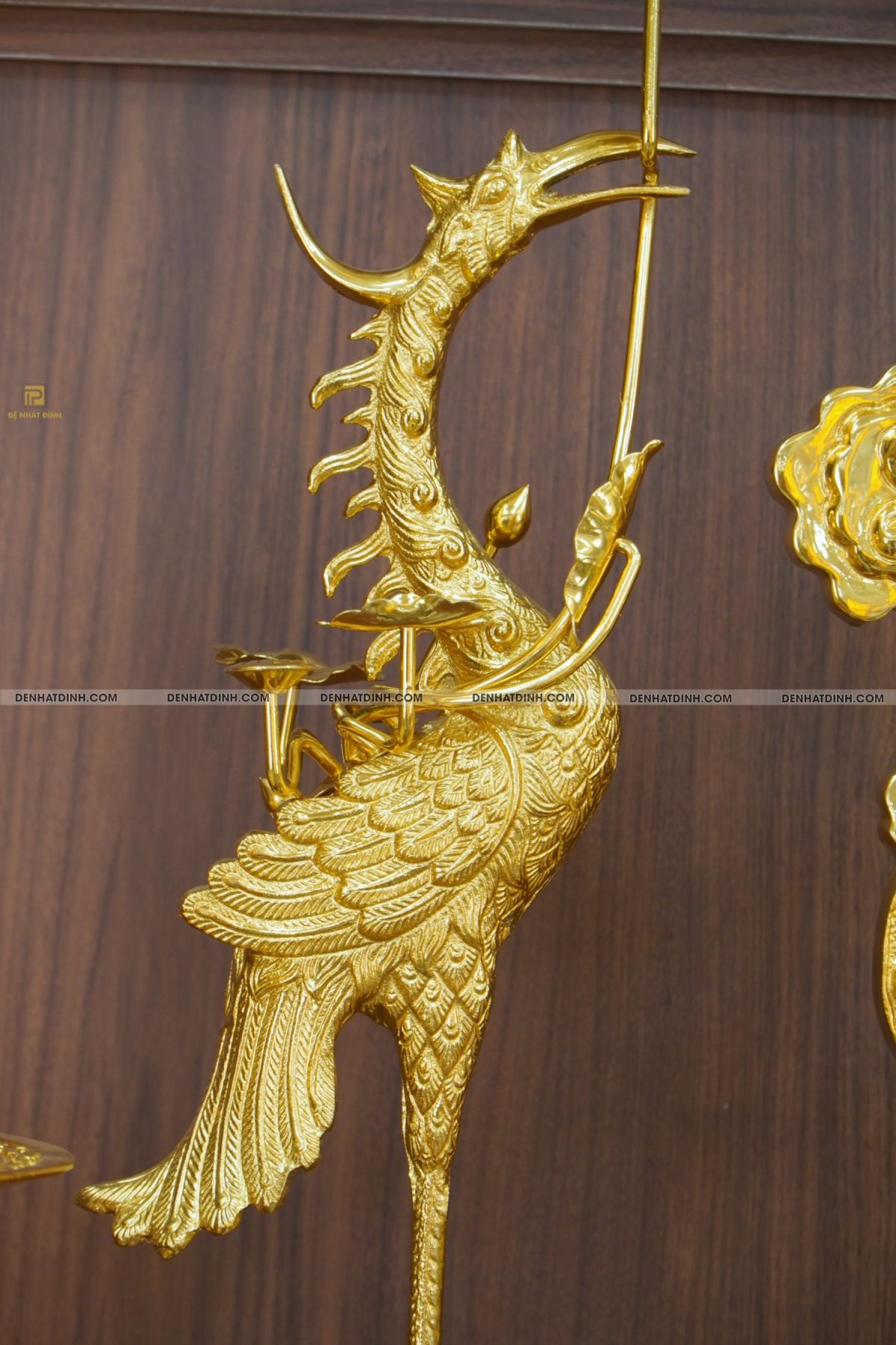 Bộ đỉnh đồng ngũ sự Cuốn Thư 65 nến cổ dát vàng 24K - Ảnh 8