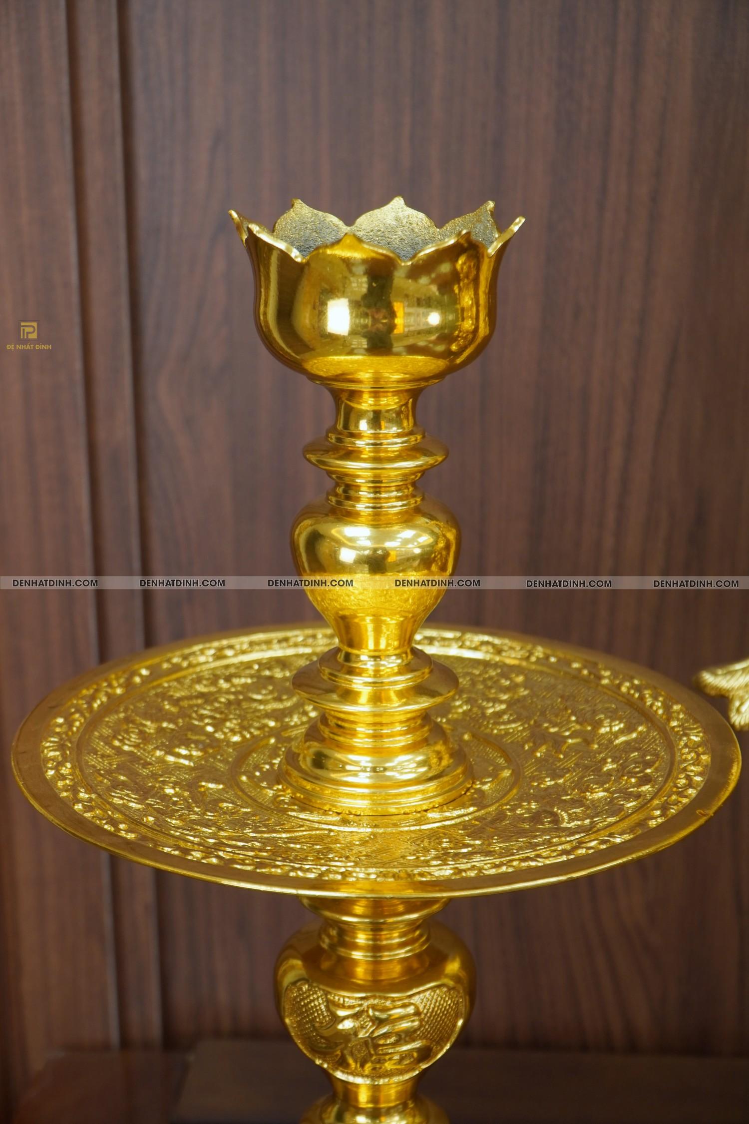 Bộ đỉnh đồng ngũ sự Cuốn Thư 65 nến cổ dát vàng 24K - Ảnh 10