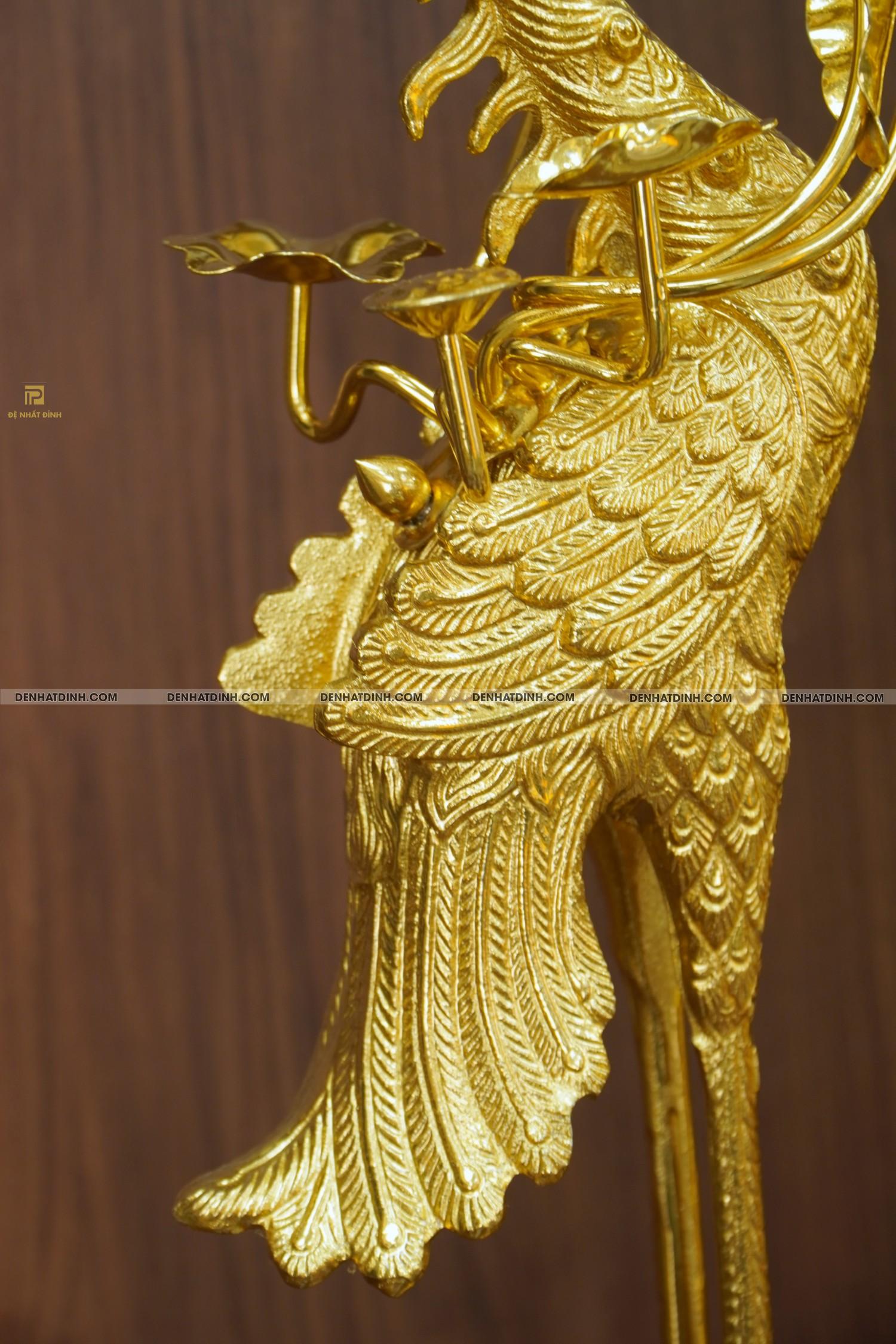 Bộ đỉnh đồng tam sự Cuốn Thư 65 hoa văn dát vàng 24K - Ảnh 11