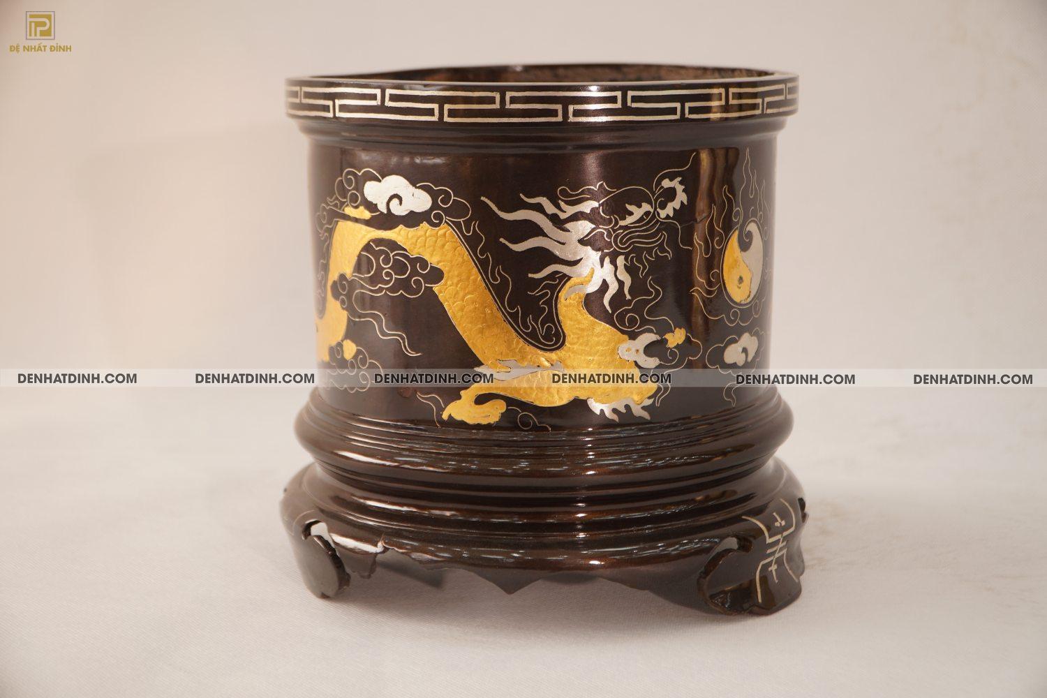 Bát hương 20 bằng đồng khảm tam khí - Ảnh 5