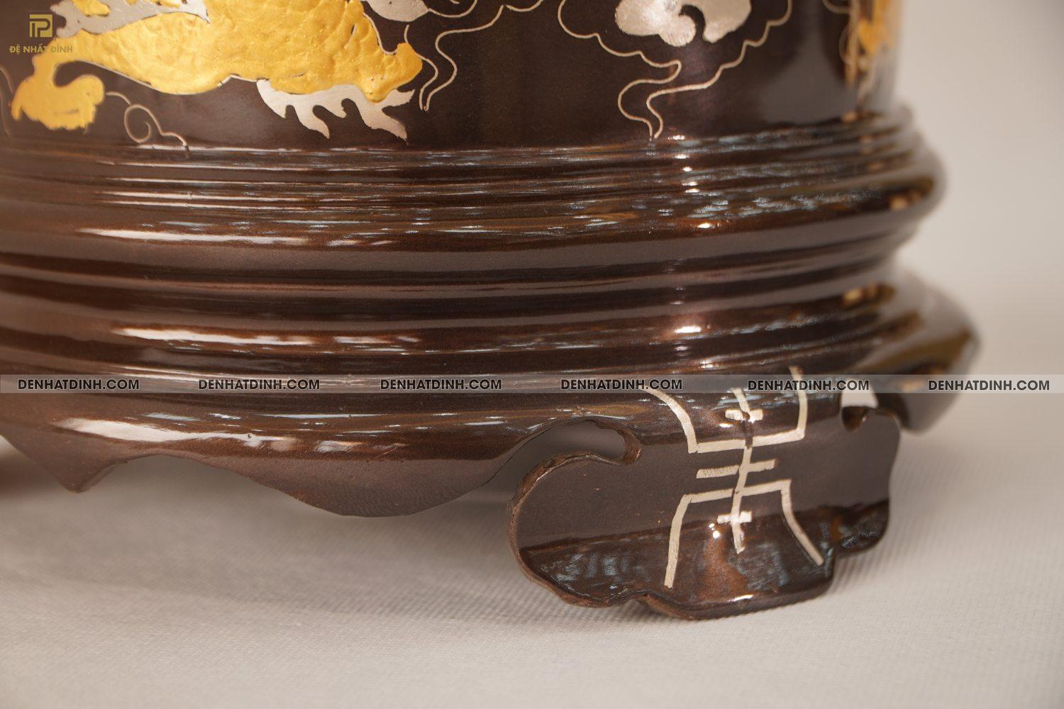 Bát hương 20 bằng đồng khảm tam khí - Ảnh 7