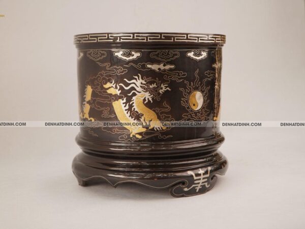 Alternative view of Bát hương 25 bằng đồng đỏ khảm tam khí