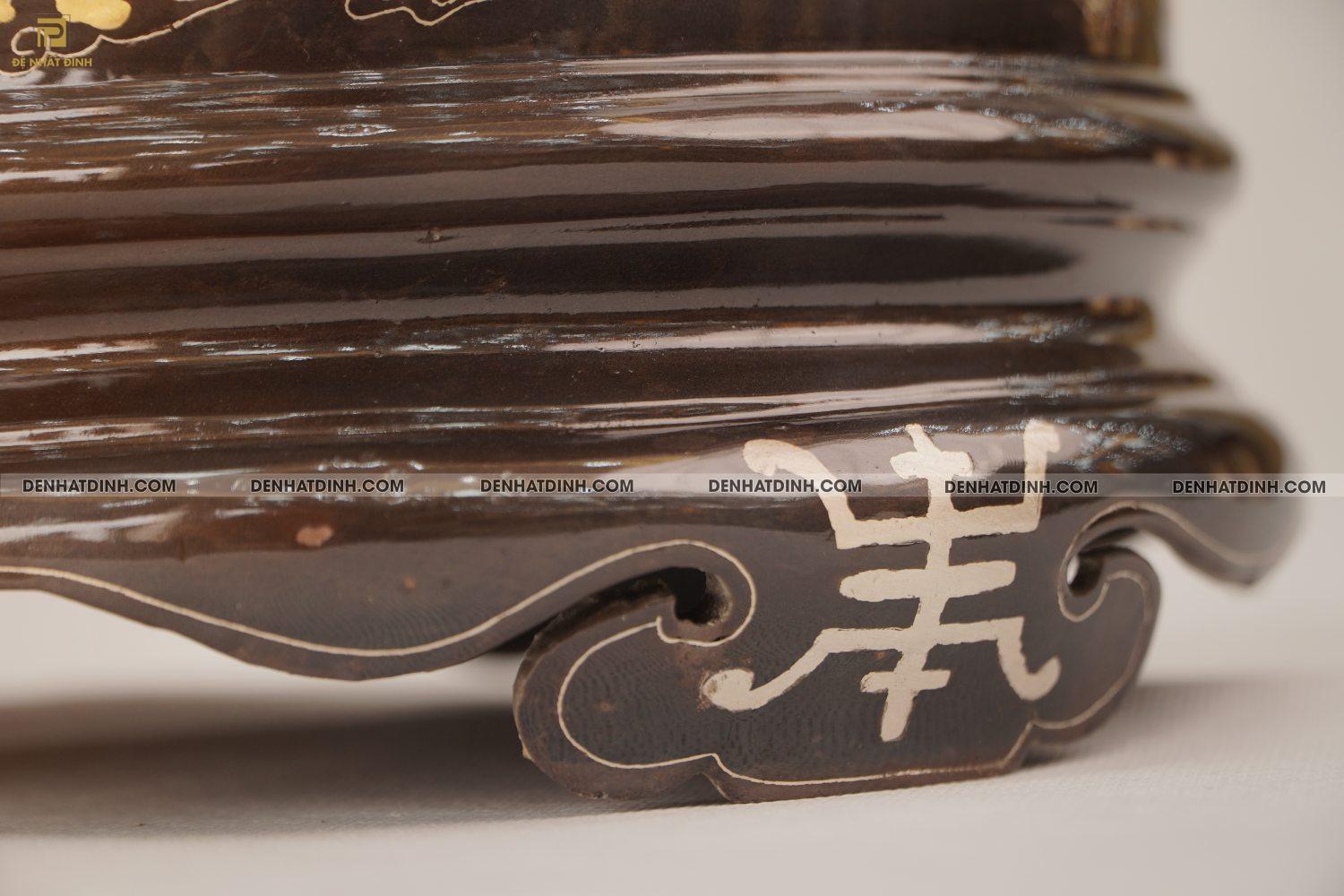 Bát hương 25 bằng đồng đỏ khảm tam khí - Ảnh 8