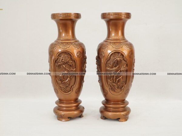 Lọ tứ quý đồng đỏ 50cm