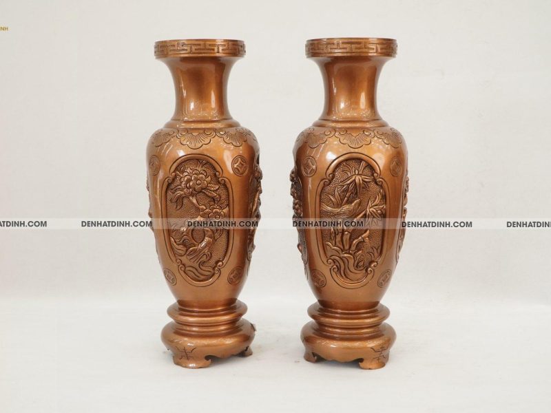 Lọ tứ quý đồng đỏ 50cm