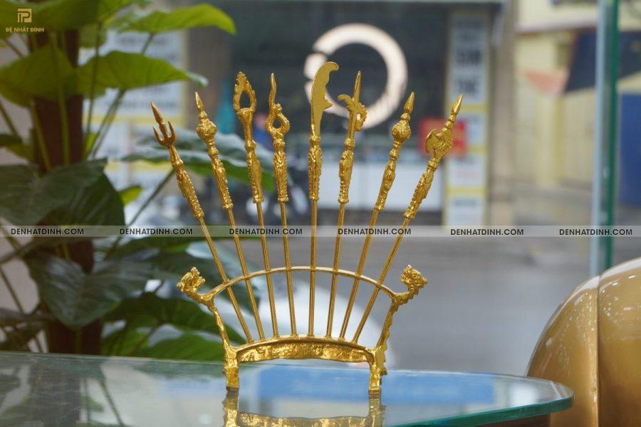 Bộ Bát Bửu - Chấp Kích Cỡ Nhỏ Bằng Đồng Dát Vàng 24K
