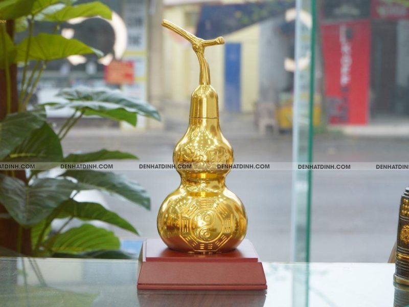 Hồ lô âm dương bằng đồng dát vàng
