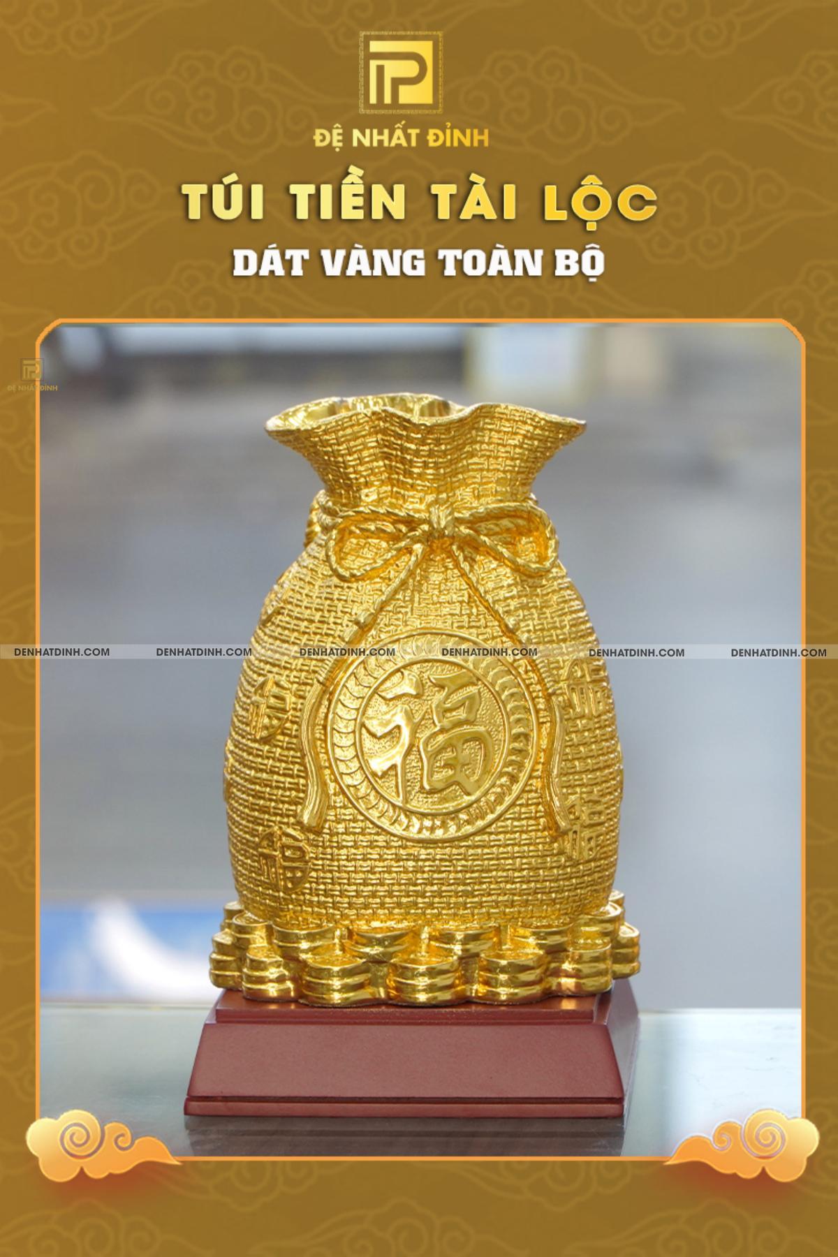 Túi tiền Tài Lộc 20 dát vàng 24K - Ảnh 2