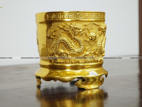 Alternative view of Bát hương bằng đồng 18cm dát vàng 24k