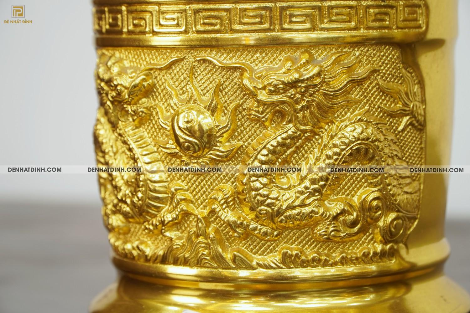 Bát hương bằng đồng 18cm dát vàng 24k - Ảnh 4