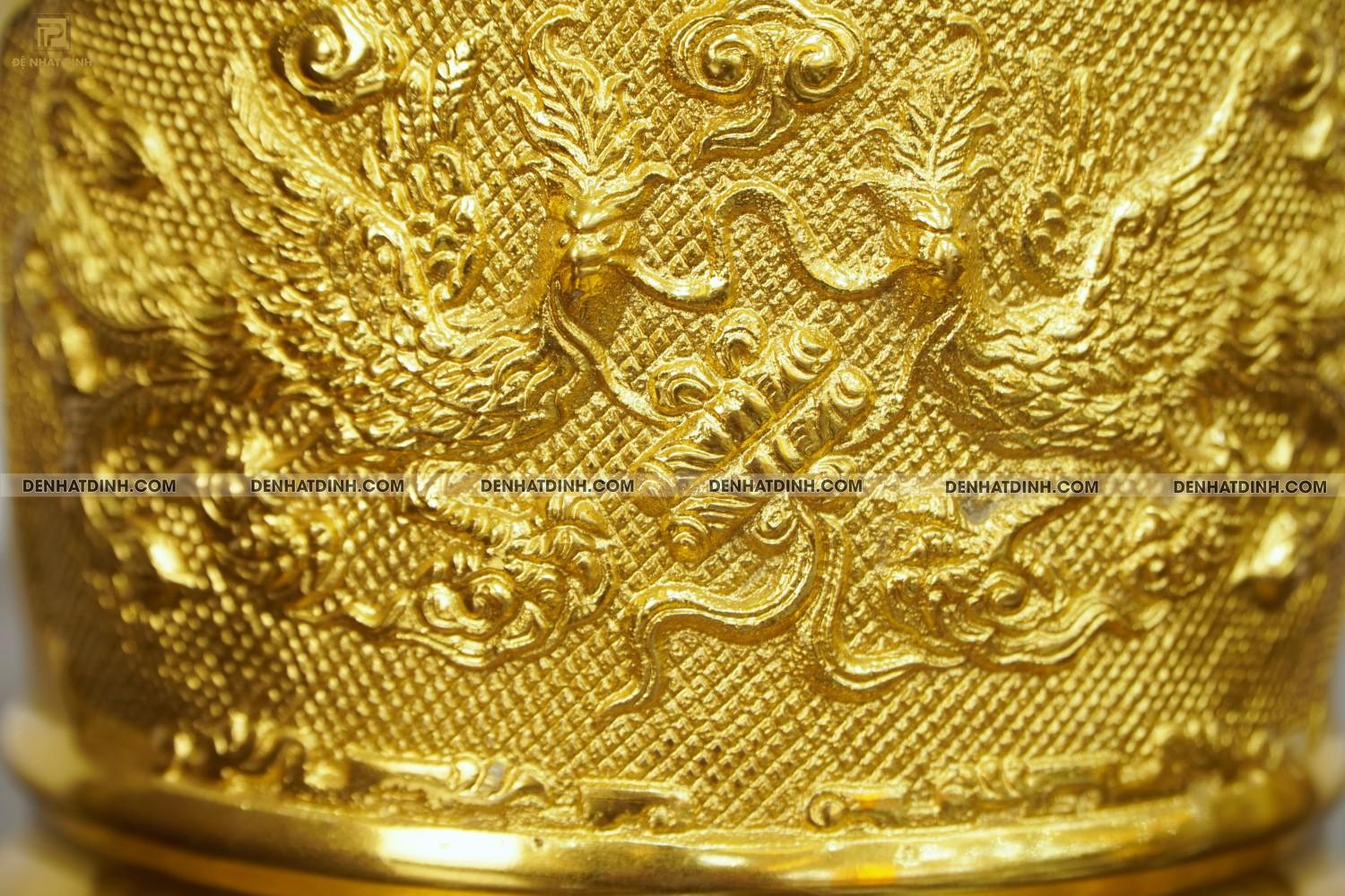 Bát hương bằng đồng 18cm dát vàng 24k - Ảnh 6