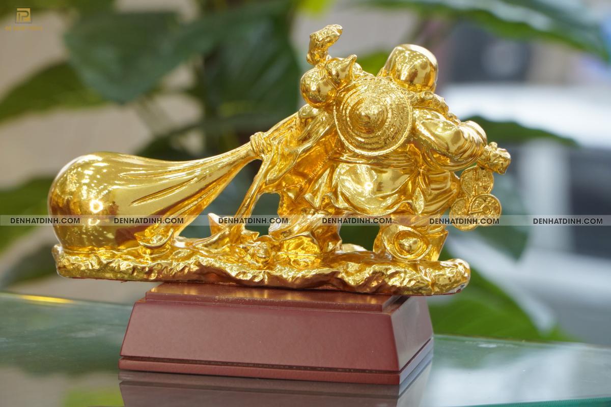 Tượng Phật Di Lặc kéo bao tiền bằng đồng Dát Vàng - Ảnh 6