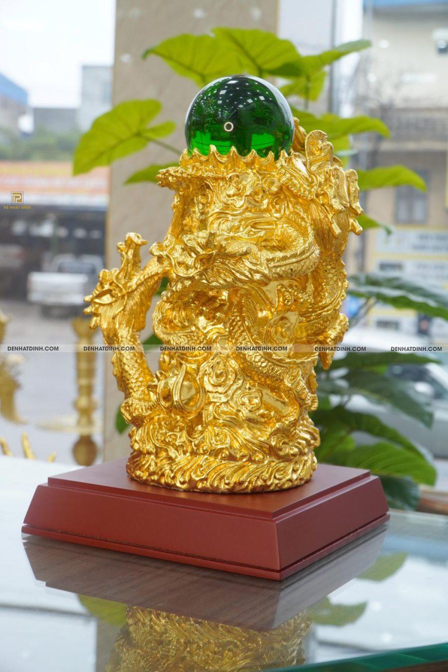tượng ngũ long tranh châu bằng đồng dát vàng - Hình ảnh 6
