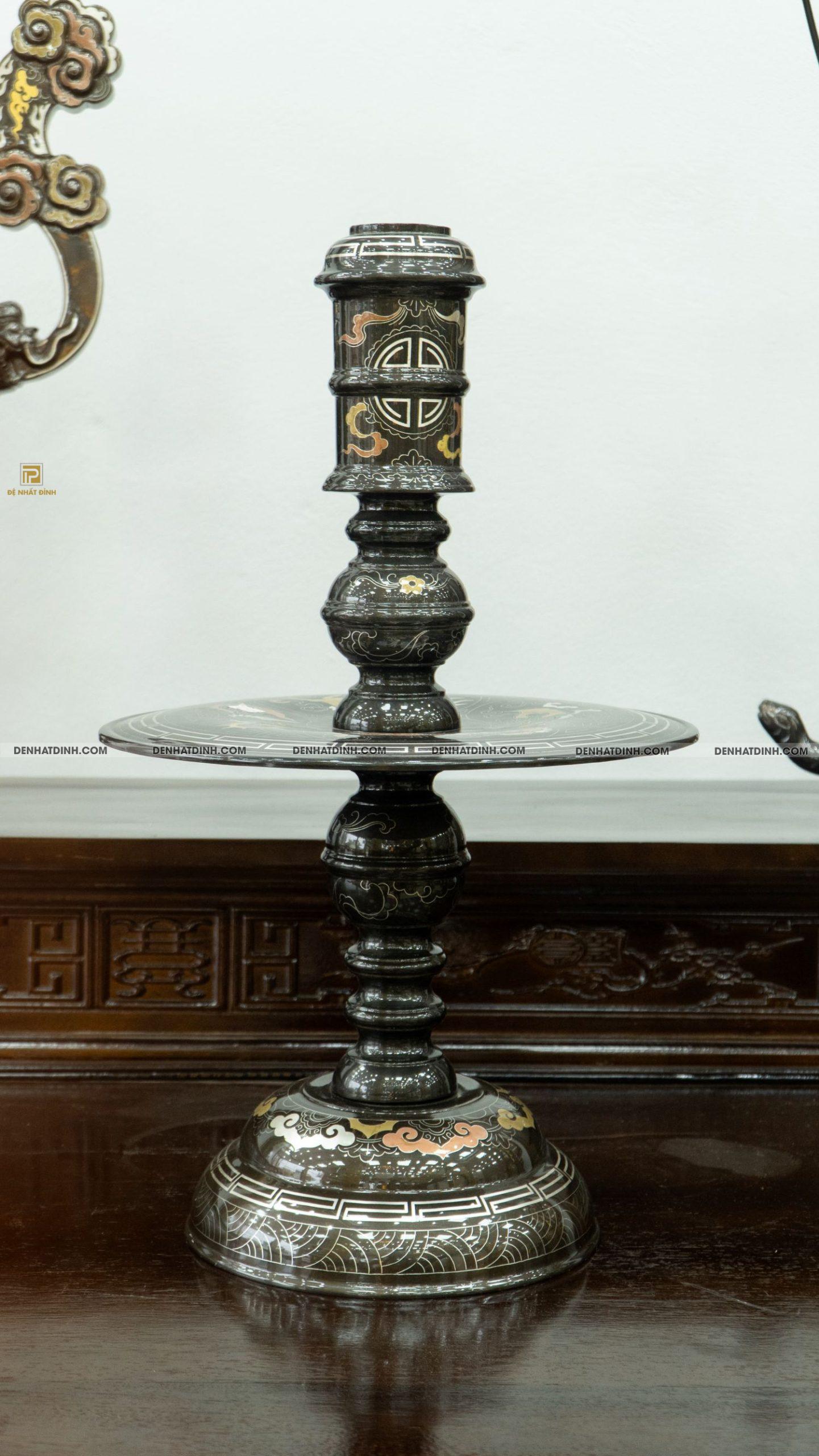 ĐÔI CHÂN NẾN 55 ĐỒNG ĐỎ KHẢM NGŨ SẮC - Ảnh 2