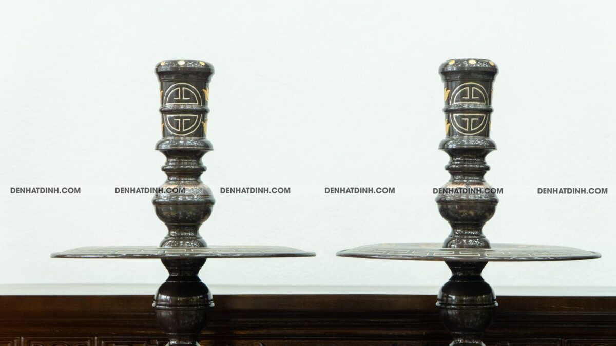 Đôi chân nến 48 khảm tam khí - Ảnh 3