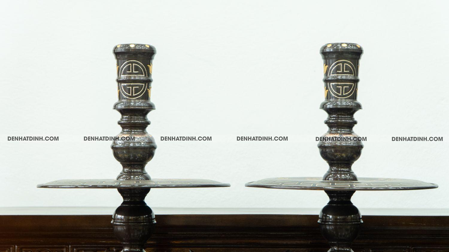 Đôi chân nến 48 khảm tam khí - Ảnh 3