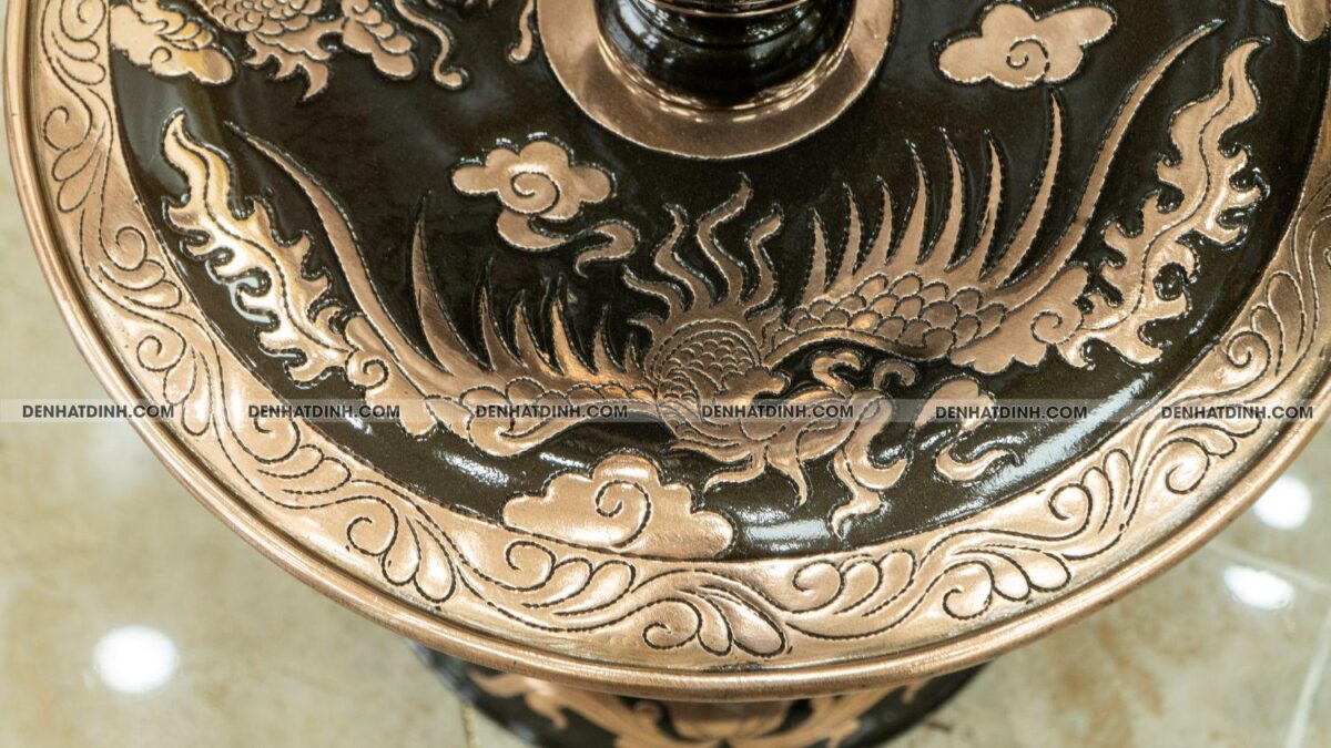 Bộ đỉnh tam sự nến hoa sòi 60 đồng đỏ cạo - Ảnh 10