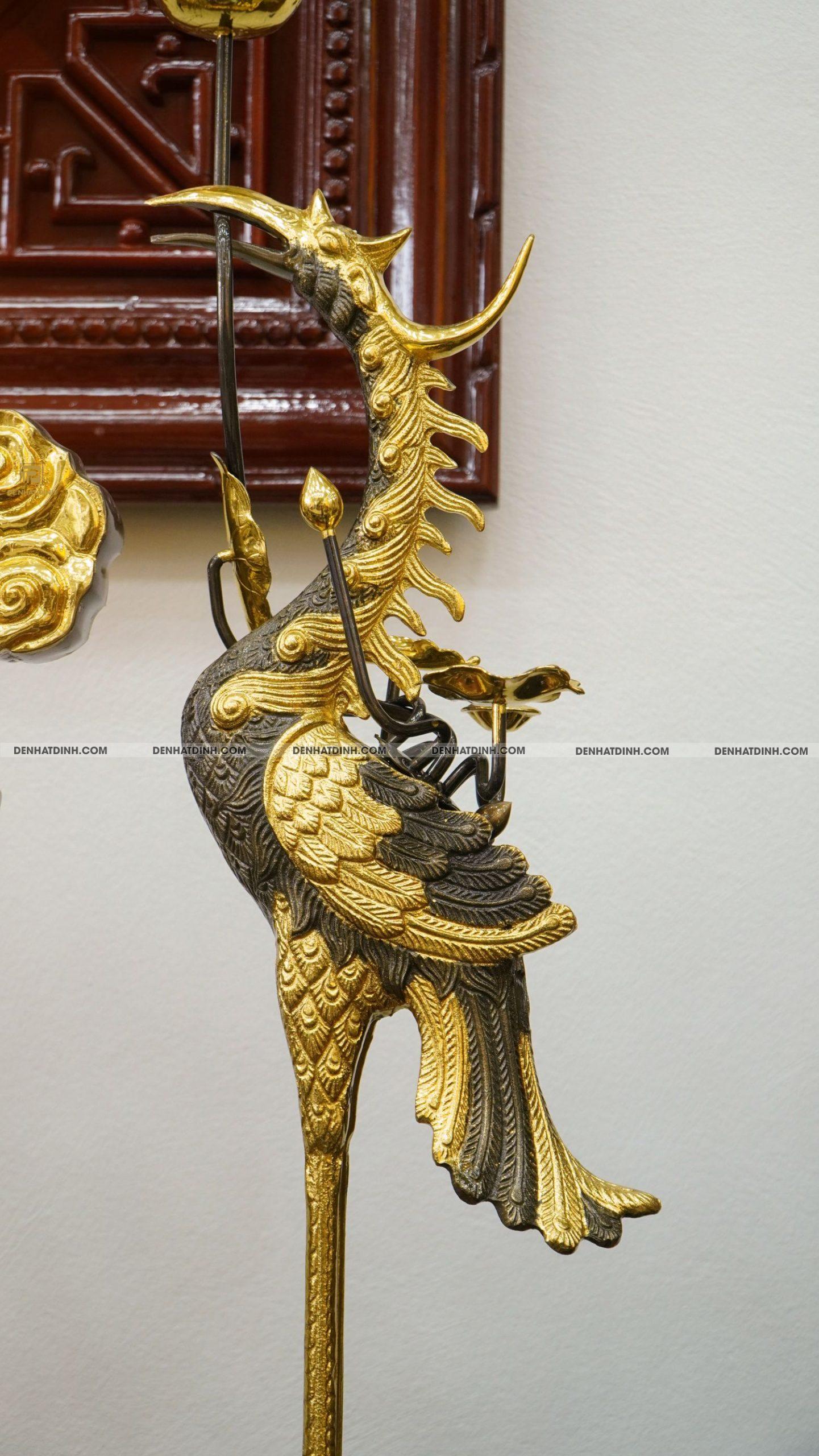 Bộ đỉnh đồng Phụng Gia Tiên dát vàng đi cùng các phụ kiện trên ban thờ - Ảnh 10