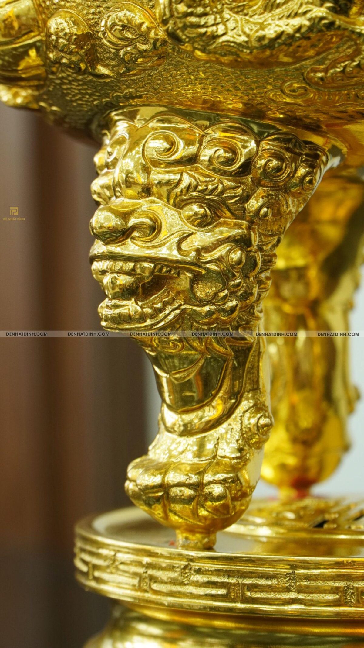 Đỉnh đồng Phụng Gia Tiên 65 dát vàng toàn bộ - Ảnh 6