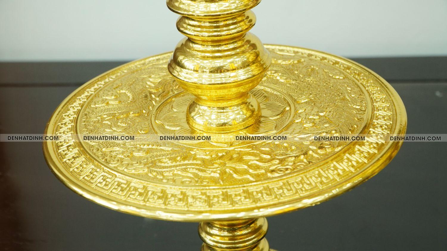 Bộ đỉnh đồng tam sự nến cao 65 Phụng Gia Tiên dát vàng kín 24k - Ảnh 7