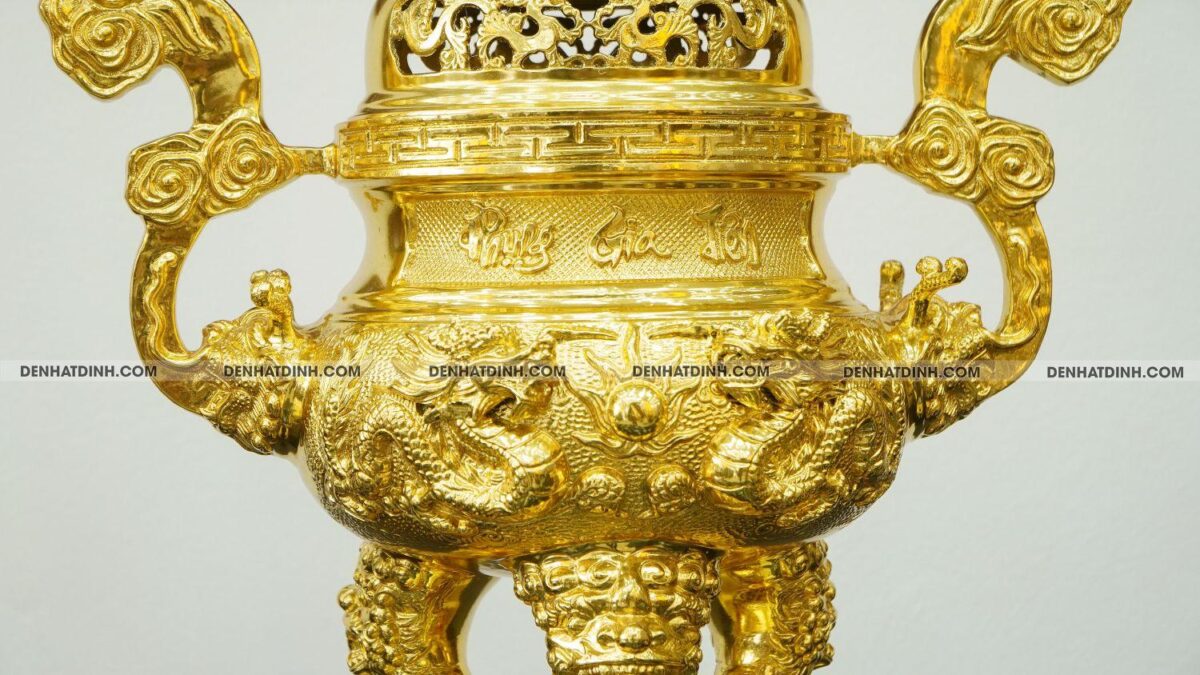 Bộ đỉnh đồng phụng gia tiên cao 65cm dát vàng toàn bộ - Ảnh 6