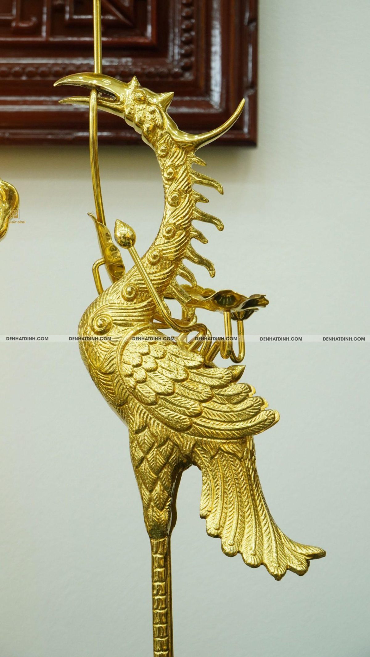Bộ đỉnh đồng Tam Sự hạc song long 65 nắp thọ dát vàng kín 24k - Ảnh 7