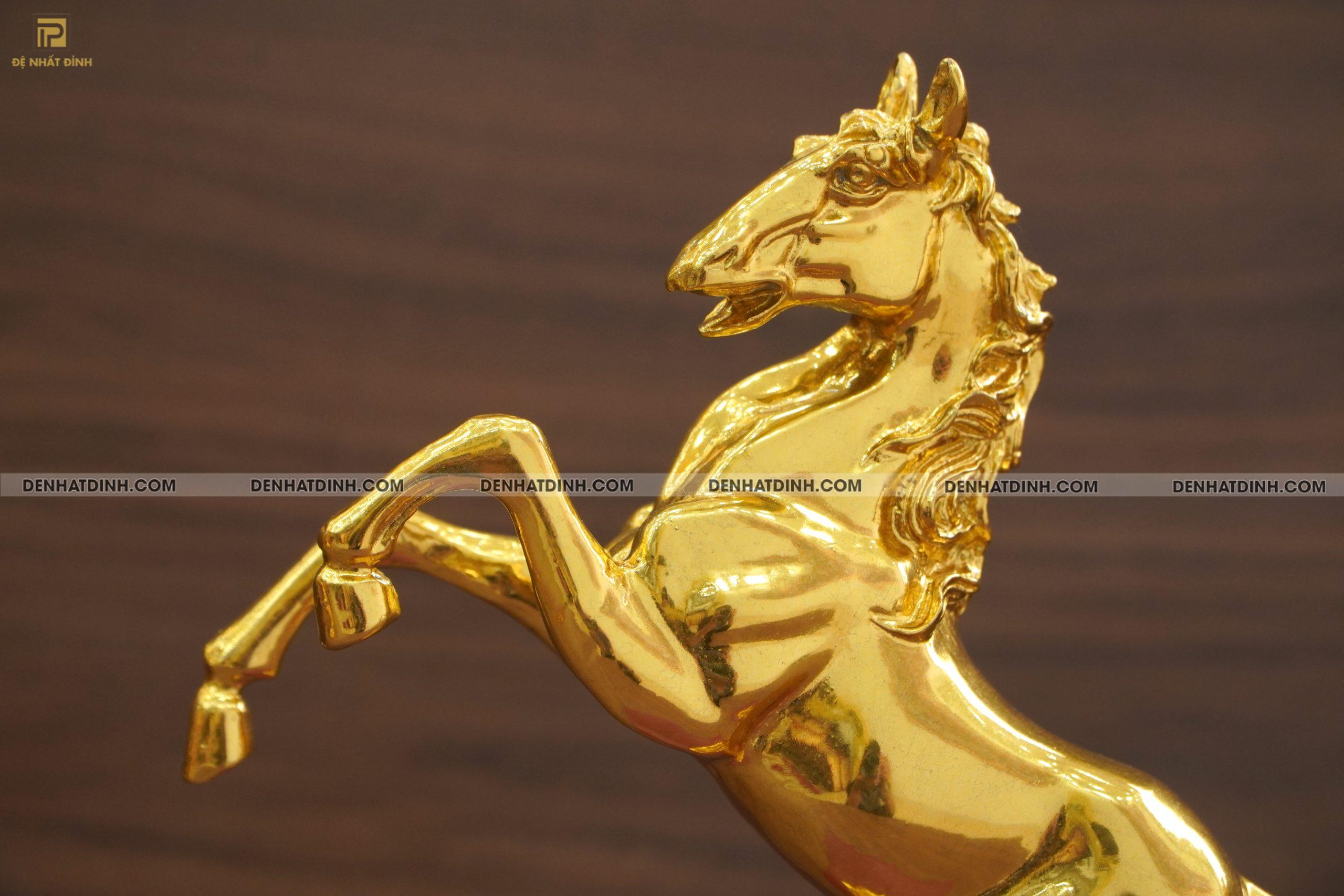 Tượng Ngựa Hí Bằng Đồng Dát Vàng - Ảnh 5