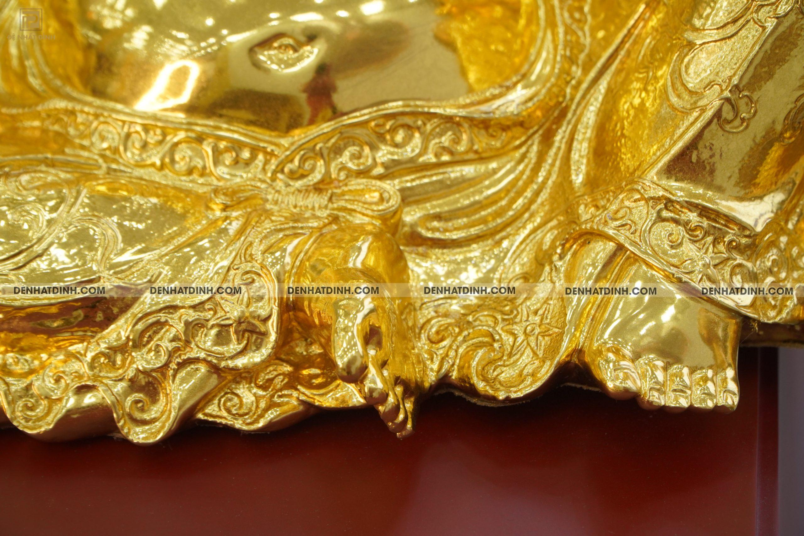 Tượng Di Lặc dựa bao tiền bằng đồng dát vàng - Ảnh 5