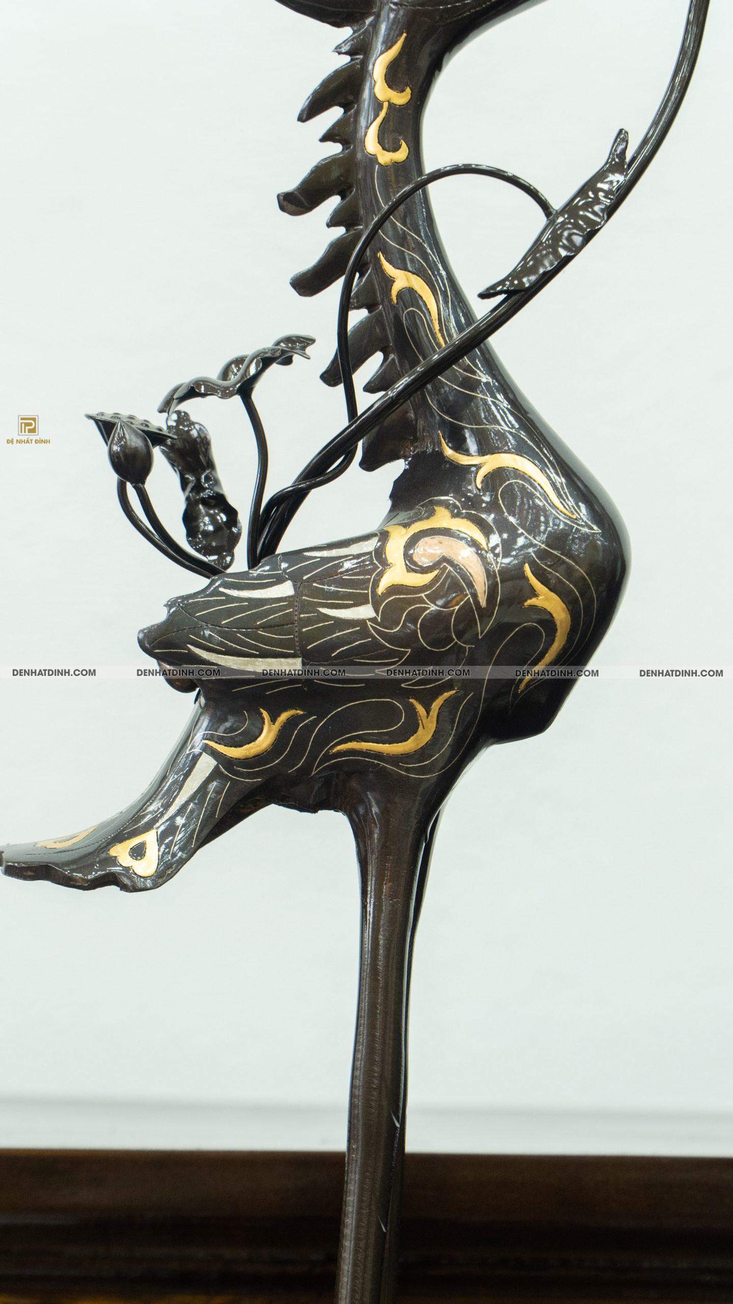 Đôi hạc đồng đỏ 65 khảm tam khí - Ảnh 6