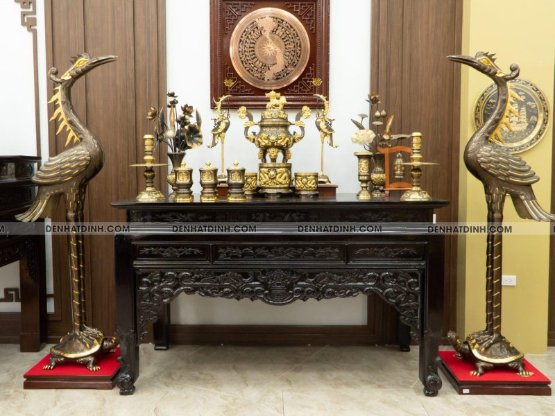 Hạc béo ngậm ngọc dát vàng 1m97