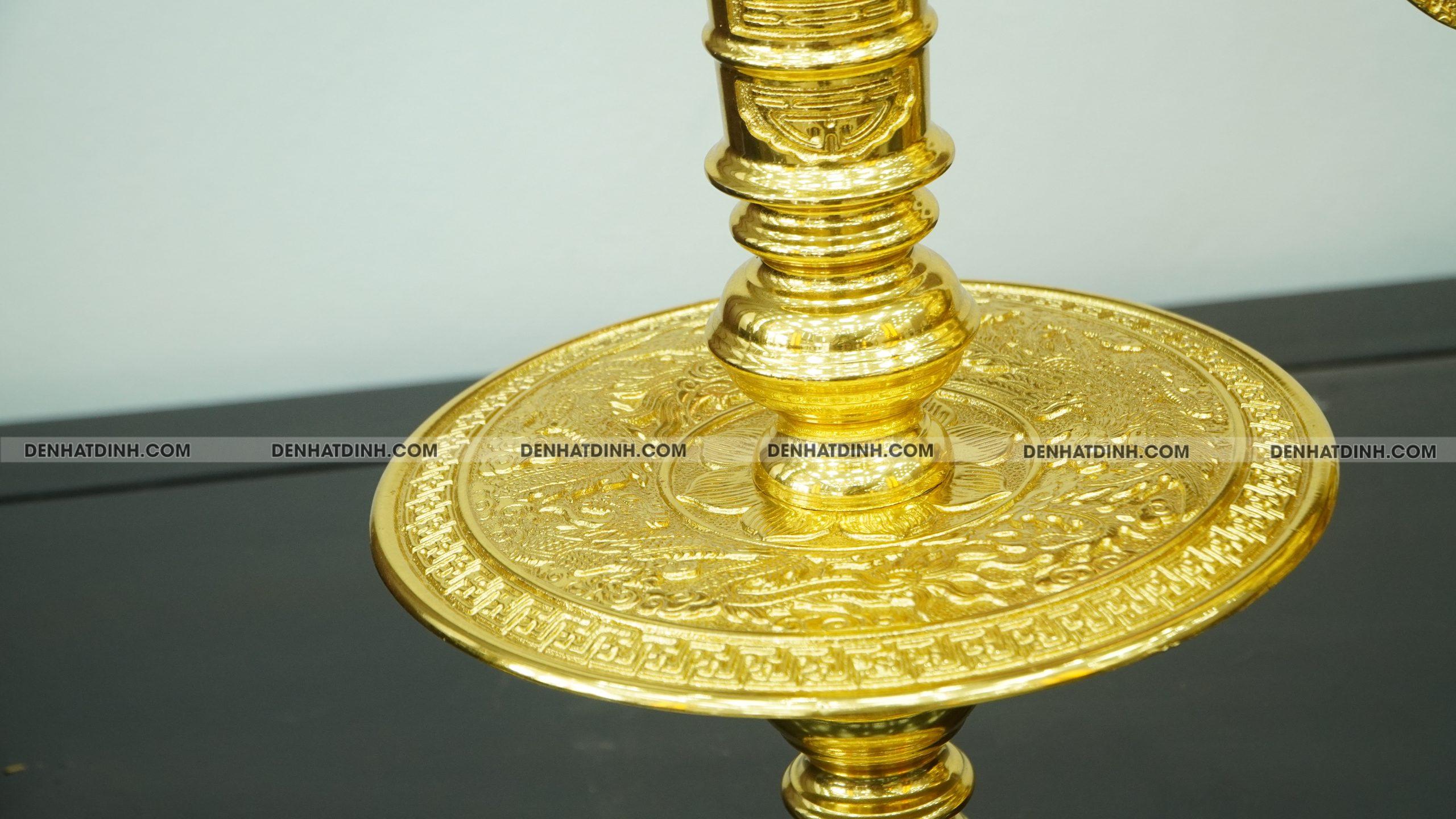 Bộ đỉnh tam sự nến Phụng Gia Tiên nắp Thọ 66cm dát vàng toàn bộ - Ảnh 7