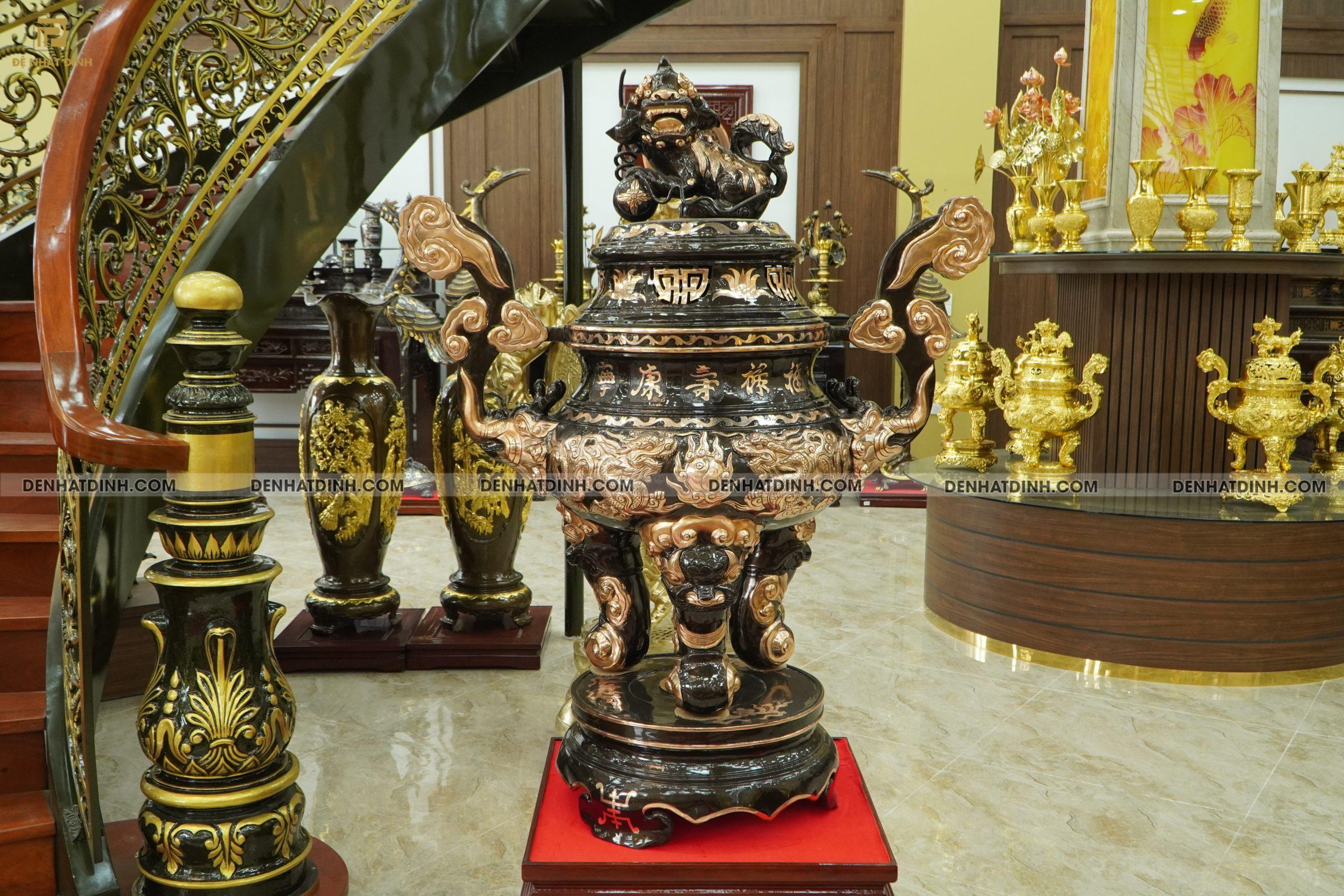 Đỉnh rồng 1m4 đồng đỏ cạo - 001