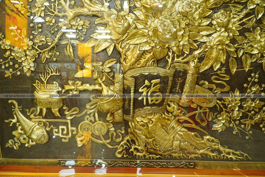 Tranh Vinh Hoa Phú Quý 1m2 x2m3 màu giả cổ hàng kỹ - Hình ảnh 6