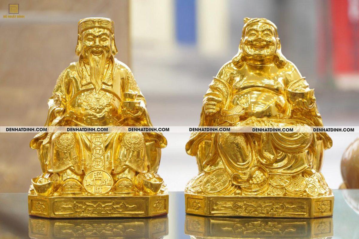 Tượng đồng thần tài thổ địa dát vàng 24K