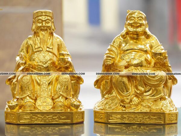 Tượng đồng thần tài thổ địa dát vàng 24K