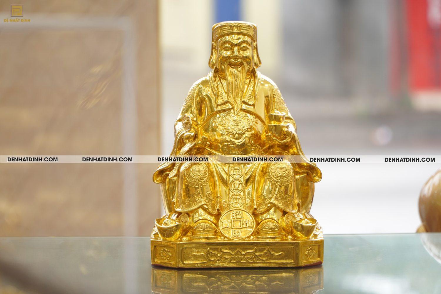 Tượng đồng thần tài thổ địa dát vàng 24K - Ảnh 3