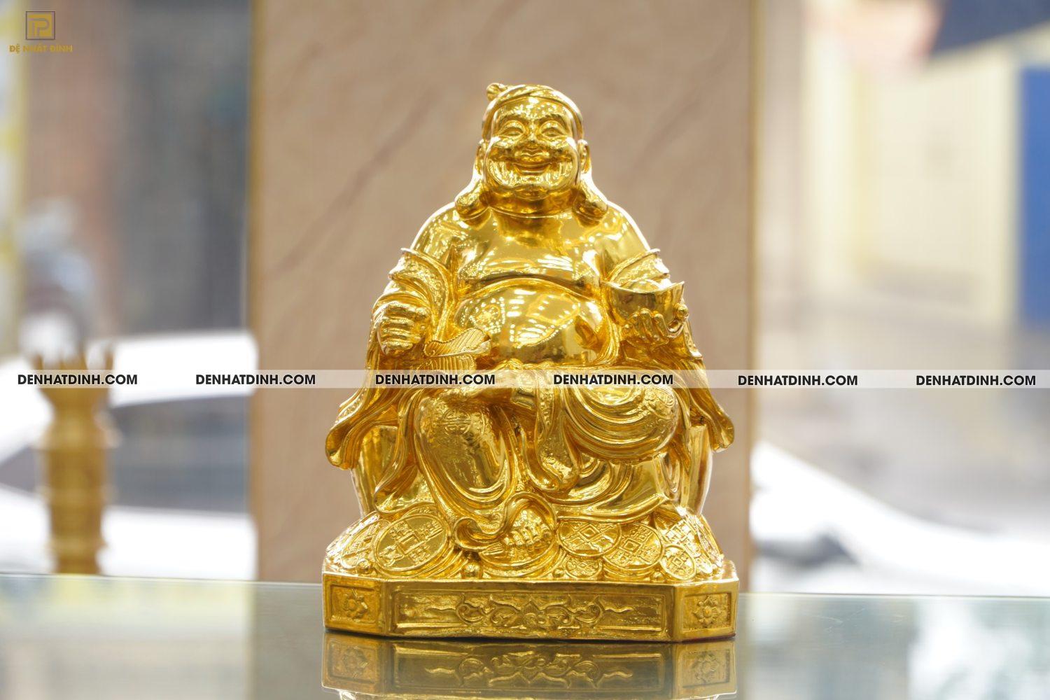 Tượng đồng thần tài thổ địa dát vàng 24K - Ảnh 2