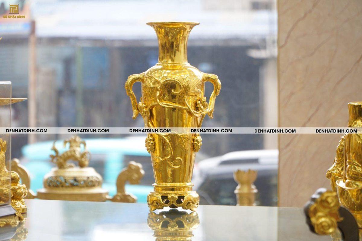 Lọ nho 50 bằng đồng dát vàng 24K