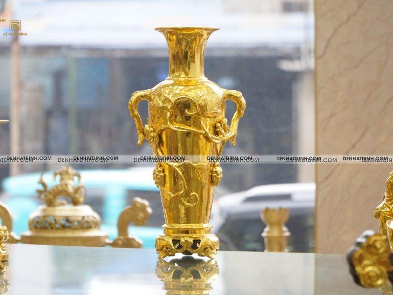 Lọ nho 50 bằng đồng dát vàng 24K