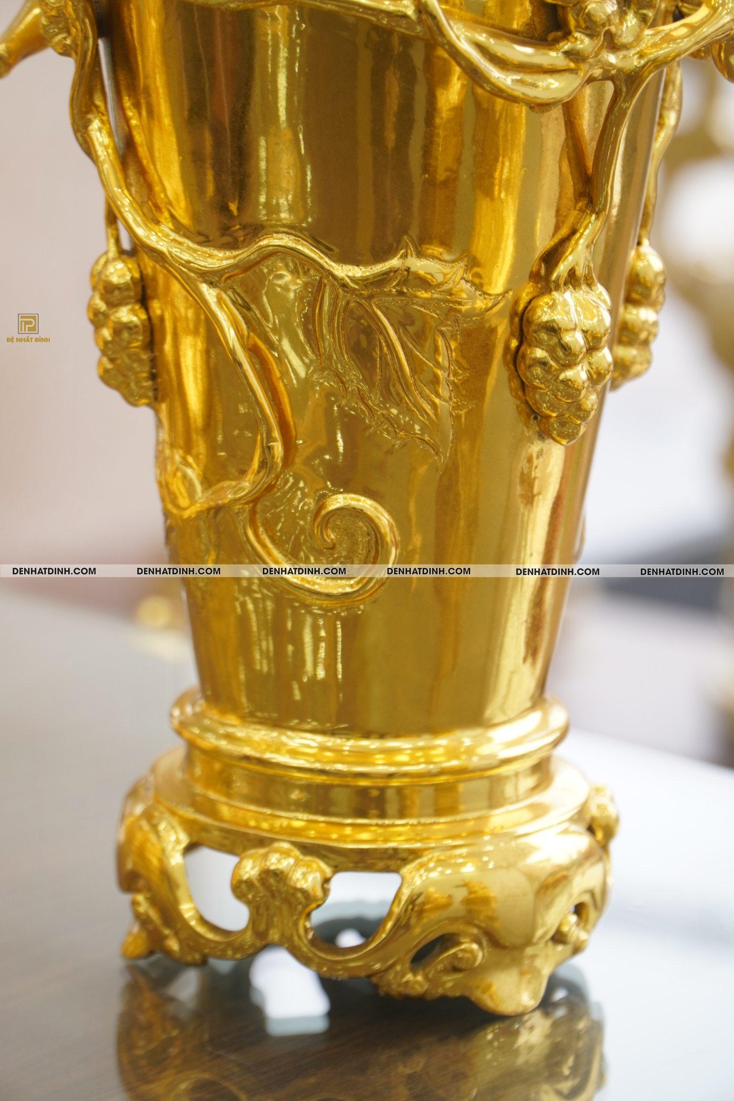 Lọ nho 50 bằng đồng dát vàng 24K - Ảnh 4